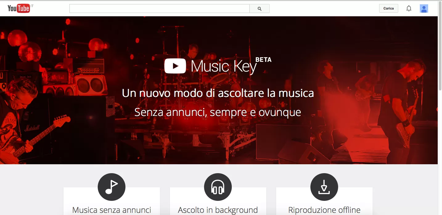 Youtube lancia “Music Key” musica in abbonamento