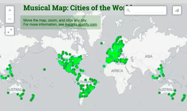 Spotify: la mappa dei gusti musicali Paese per Paese