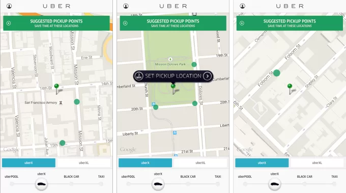 Uber testa i suggerimenti per il punto di imbarco