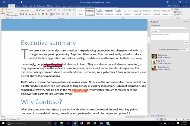 Office 2016 nato per collaborare e condividere