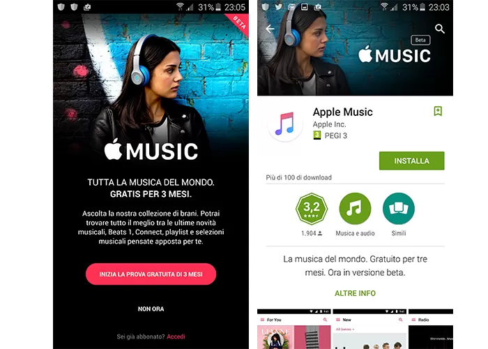 Apple Music è ora disponibile anche su Android