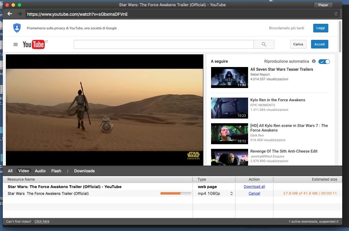 Elmedia Player per Mac qualità e performance. Scarica anche i video da Youtube