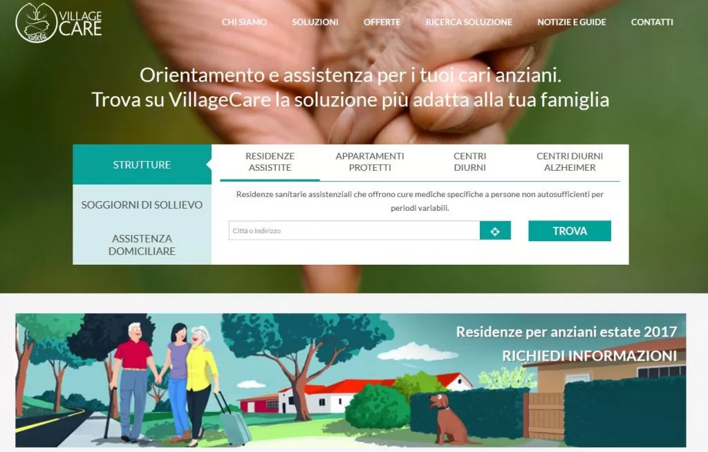 VillageCare: il primo sito per chi si prende cura di anziani fragili